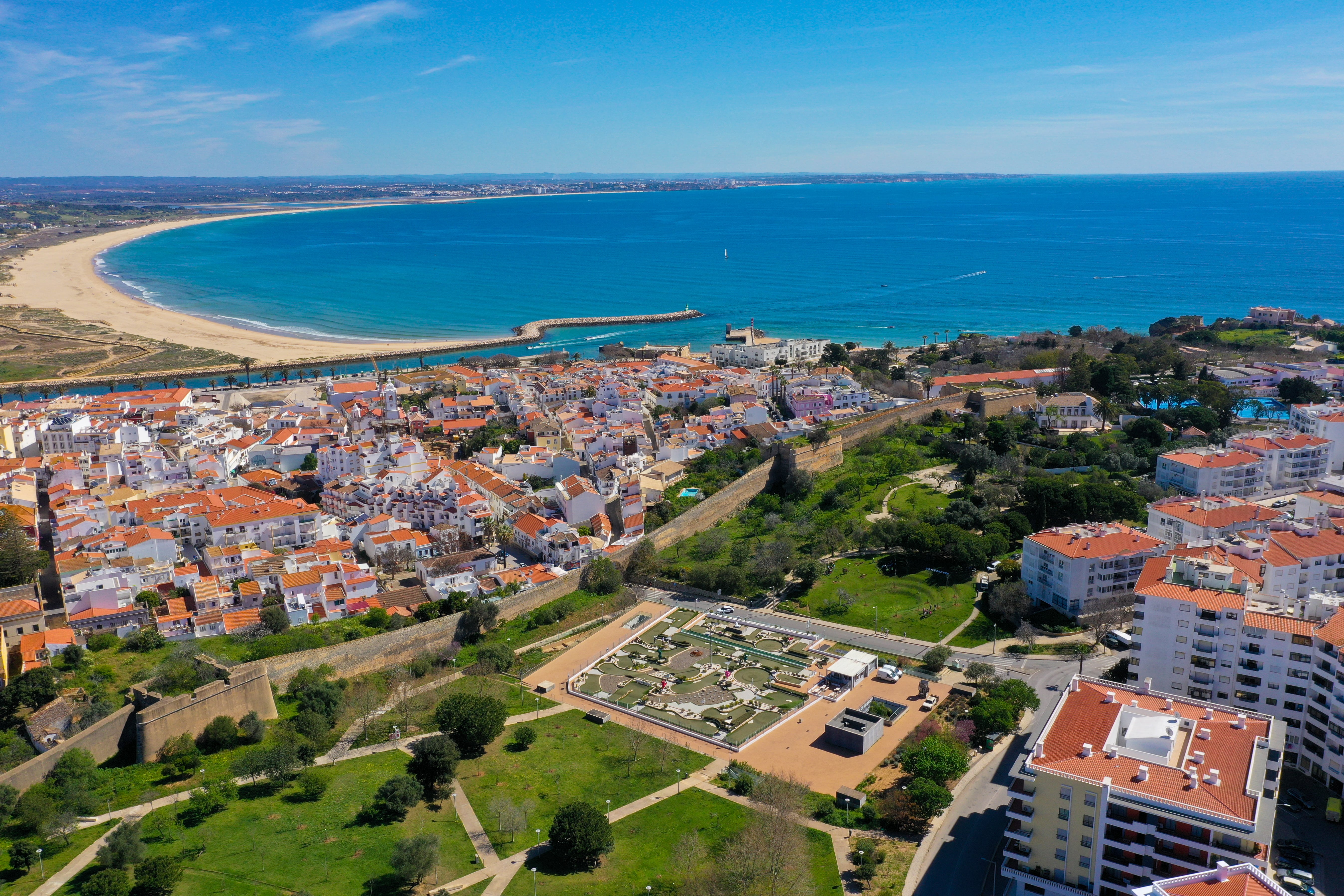 Lagos overview (birdseye) including beach